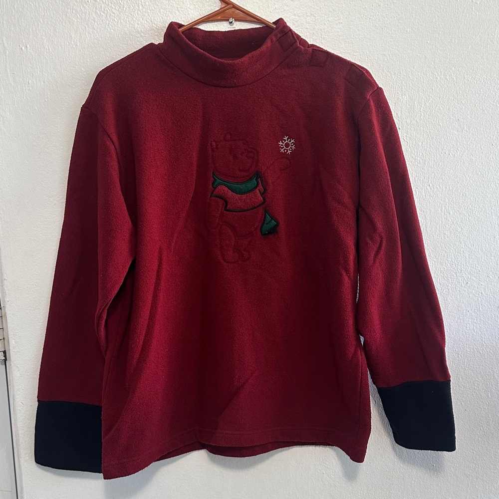 Disney Red Turtleneck Sweater with Bear Design